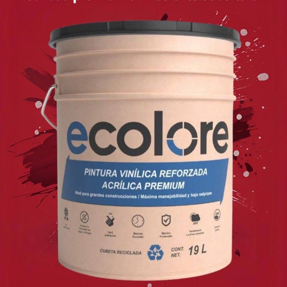 Cubeta de pintura vinílica reforzada acrílica premium Ecolore